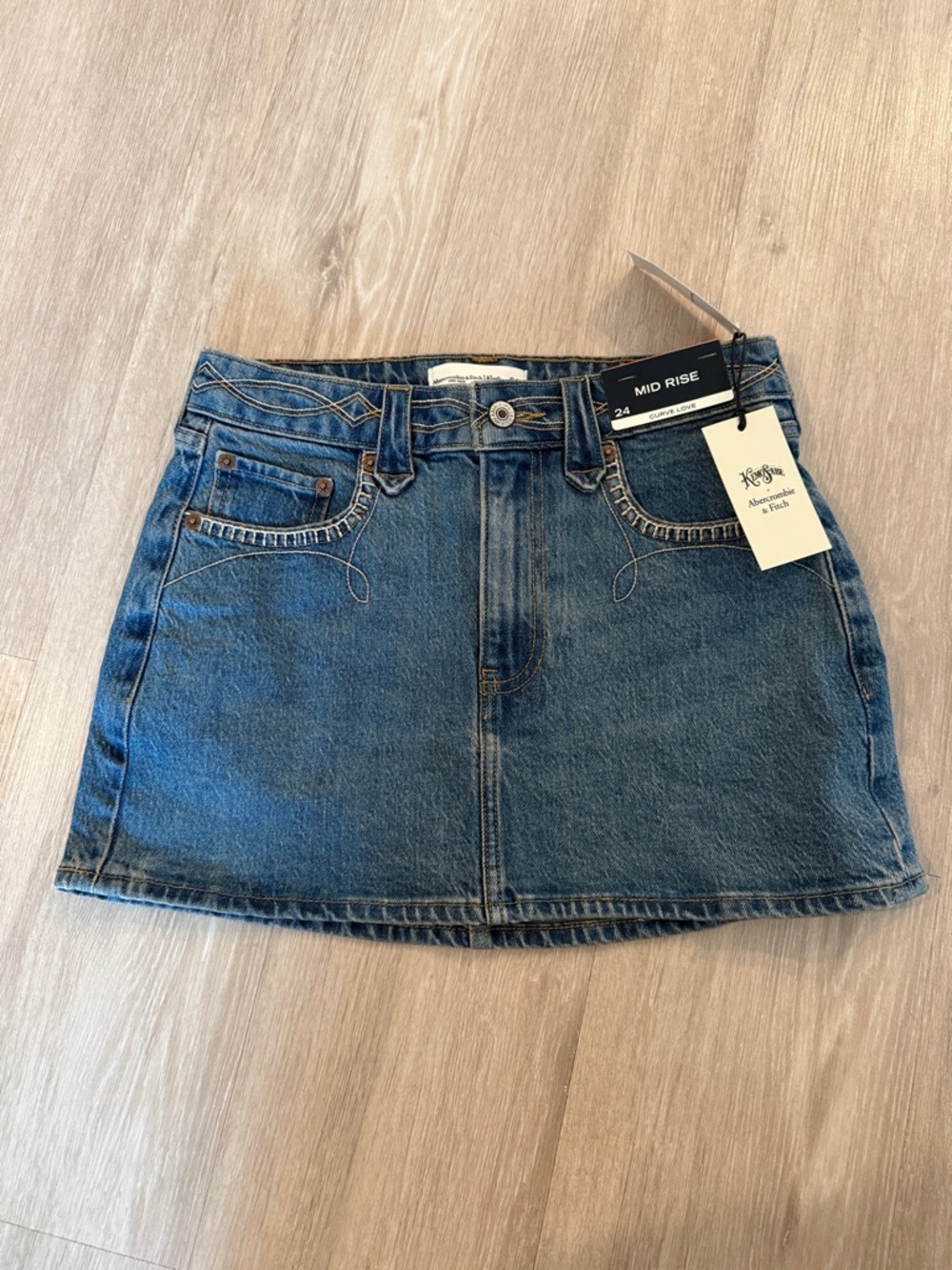 New Abercrombie Kemo Sabe Denim Skirt Curve Love 24’